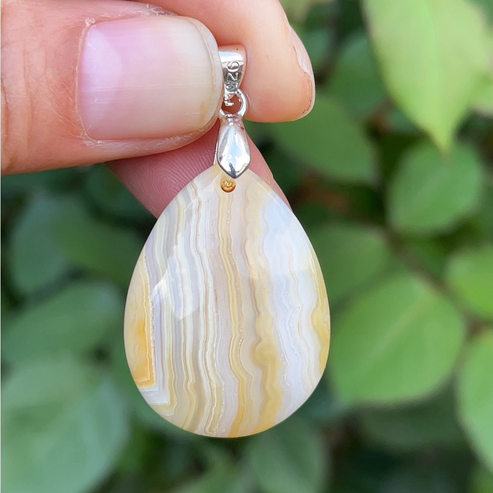 Sterling silver cute crazy lace agate pendant 1429 - Picture 3 of 7